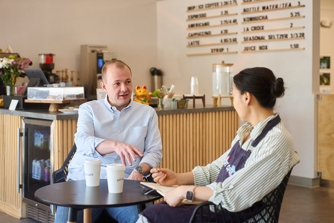 Guests at a Boxwood Coffee bar